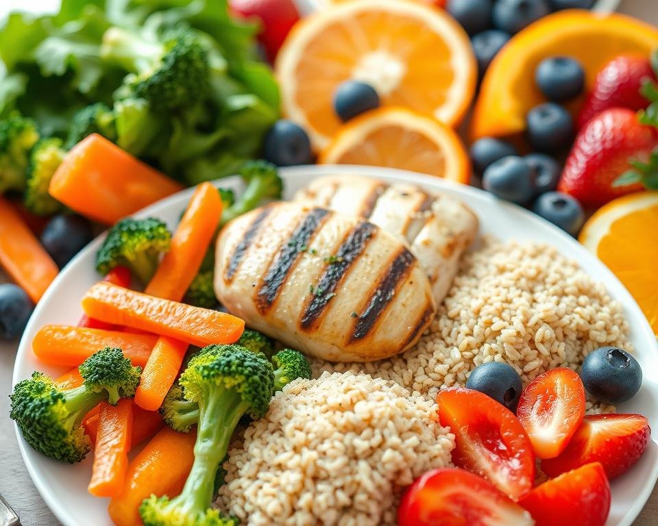 balanced plate with vitamins and minerals