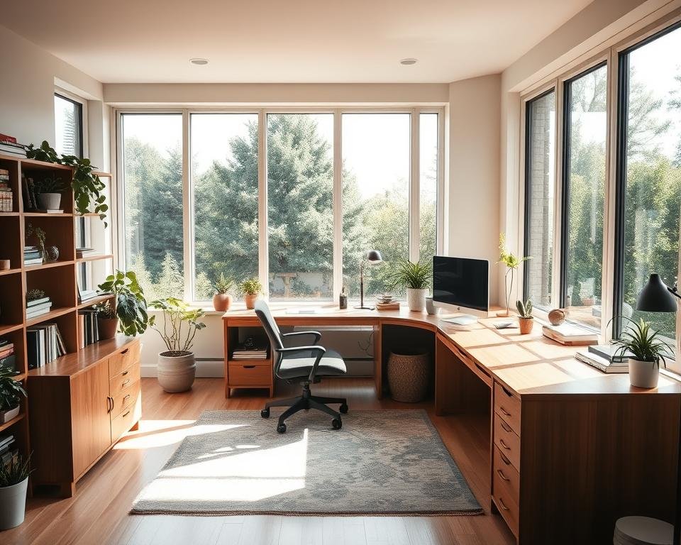 productive workspace with natural light