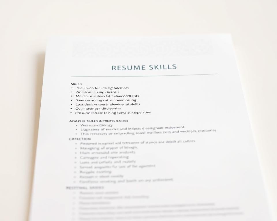resume skills section example